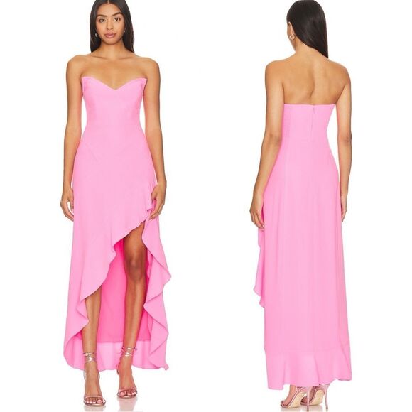 Amanda Uprichard Symone Dress in Shocking Pink - Picture 1 of 5